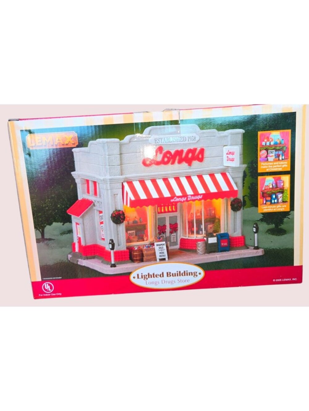Lemax Village Collection Lighted Building Longs Drugs Store Christmas Decor 5528